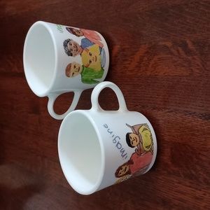 Vintage John Lennon Corning Ware Imagine World Peace Mugs Set b620